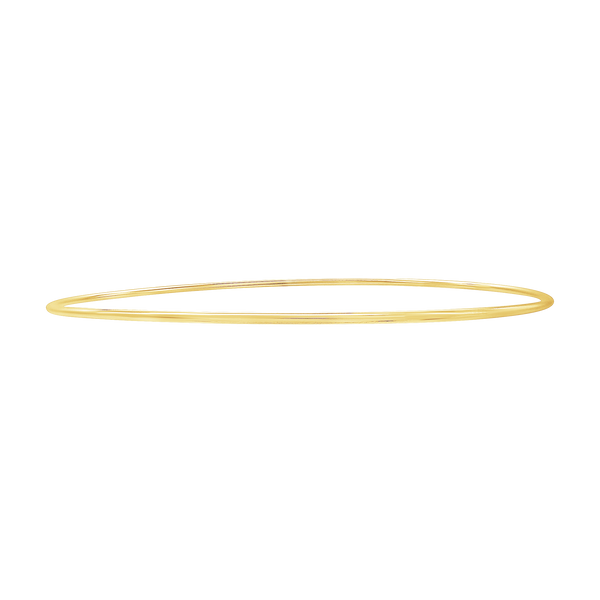 Plain Wire Bangle Bracelet in 14K and 18K Gold