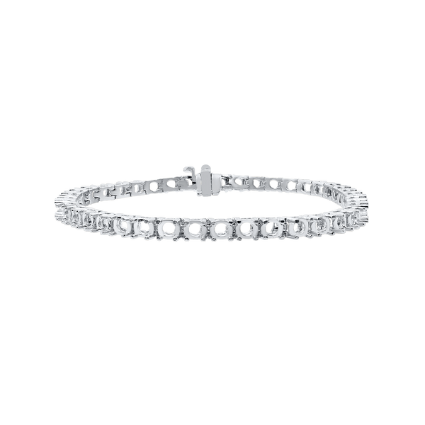 4 Prong Round Tennis Bracelet Mounting in Platinum (.025 ct / 1.75 mm - .25 ct / 4.0 mm)