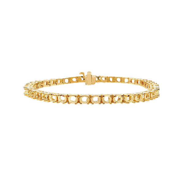4 Prong Round Tennis Bracelet Mounting in 14K Gold (.20 ct / 3.8 mm)