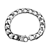 Finished Men's Square Curb Bracelet in Sterling Silver Rhodium Finish (6.70 mm - 10.60 mm)