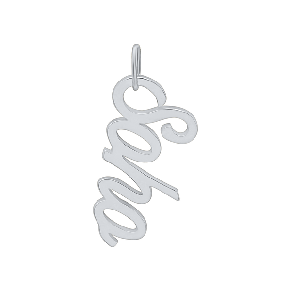 Soho Name Plate Charm in Sterling Silver