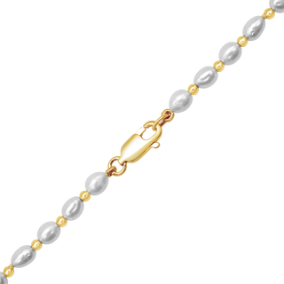 Organic Freshwater Pearl Beaded Necklace in Gold-Filled