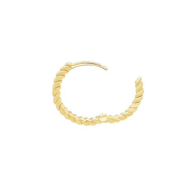 Hoop Earring with Rope Design in 14K Gold (14 mm)