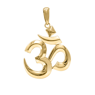 14K Gold Hindu Om Pendant (33 x 24 mm)