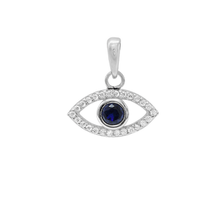 14K Gold Evil Eye Pendant (16 x 15 mm)