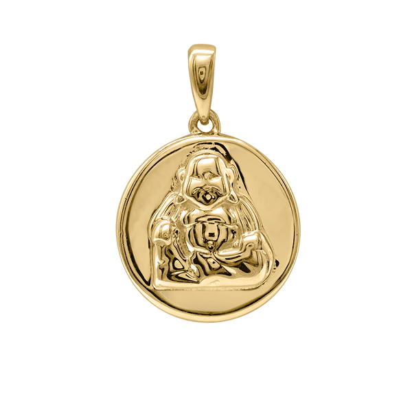 14K Gold Buddha Pendant (22 x 15 mm)