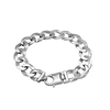 Finished Men's Light Curb Bracelet in Sterling Silver Rhodium Finish (12.20 mm - 14.20 mm)