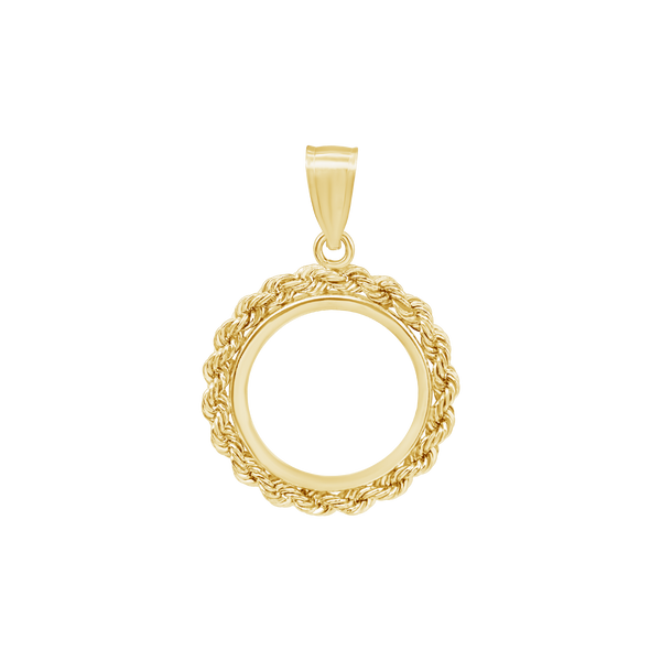 Rope Design American Eagle Coin Frame in 14K Gold