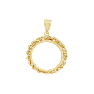 Rope Design American Eagle Coin Frame in 14K Gold