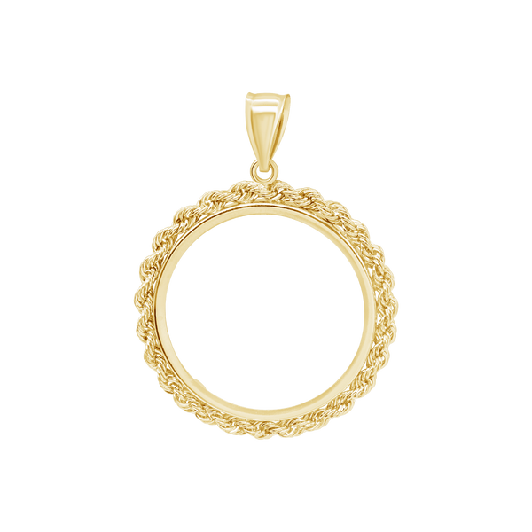 Rope Design American Eagle Coin Frame in 14K Gold