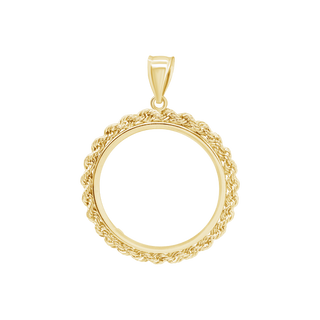 Rope Design American Eagle Coin Frame in 14K Gold