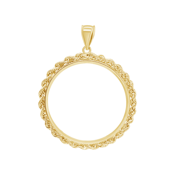 Rope Design American Eagle Coin Frame in 14K Gold