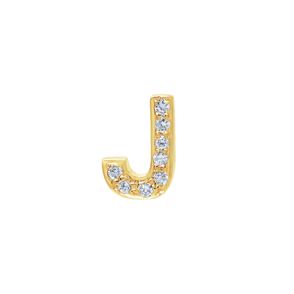 Small Initial Charm with Lab Grown Diamonds Finding in 14K Gold (.005 ct)