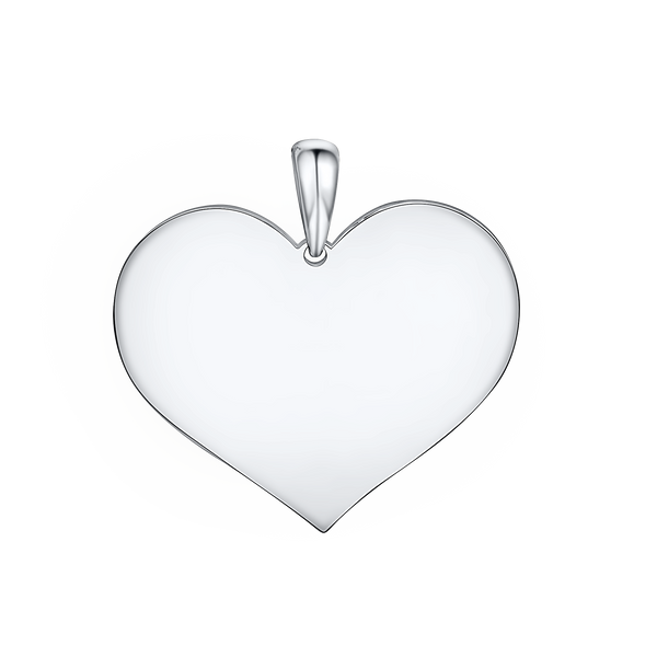 Heart Charm in Sterling Silver (28 mm)