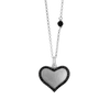 Heart Disk Necklace with Cubic Zirconia in Sterling Silver (20 x 18 mm)