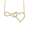 Intertwined Infinity and Heart Necklace with Cubic Zirconia in Sterling Silver (32 x 16 mm)