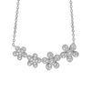 String of Flowers Necklace with Cubic Zirconia in Sterling Silver (29 x 13 mm)
