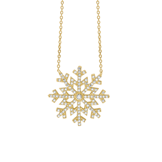Snowflake Necklace with Cubic Zirconia in Sterling Silver (24 x 23 mm)