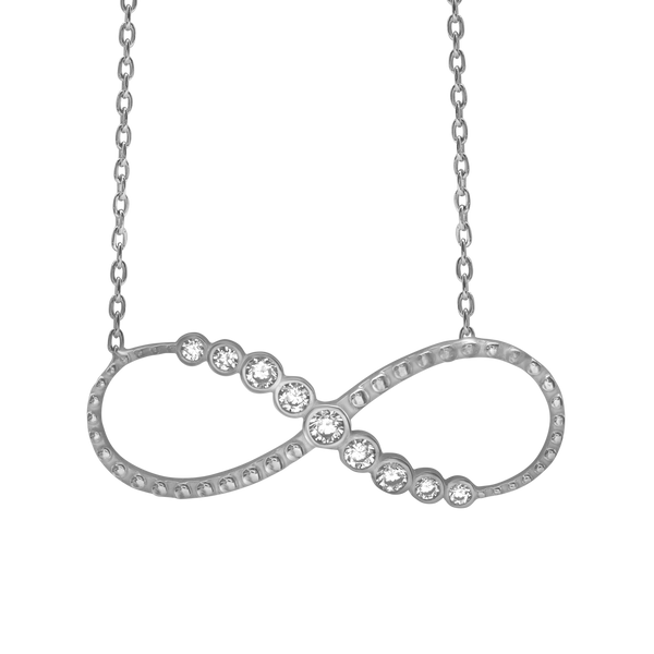 Infinity Necklace in Sterling Silver (27 x 11 mm)