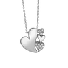 4 Hearts Necklace with Cubic Zirconia in Sterling Silver (16 x 15 mm)