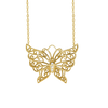 Butterfly Necklace with Cubic Zirconia in Sterling Silver (19 x 24 mm)