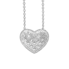 Full Heart Necklace with Cubic Zirconia in Sterling Silver (17 x 17 mm)