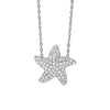 Starfish Necklace with Cubic Zirconia in Sterling Silver (15 x 15 mm)