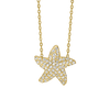 Starfish Necklace with Cubic Zirconia in Sterling Silver (15 x 15 mm)