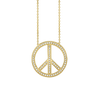 Peace Sign Necklace with Cubic Zirconia in Sterling Silver (23 x 23 mm)