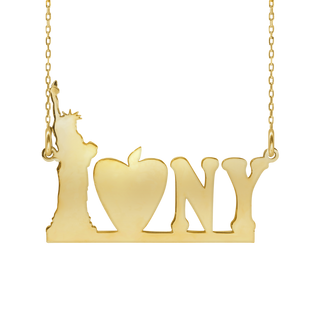 I Heart NY Necklace in Sterling Silver (31 x 22 mm)