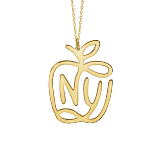NY Apple Necklace in Sterling Silver (29 x 23 mm)