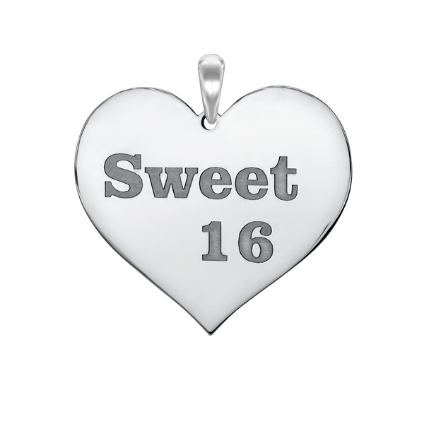 Sweet Sixteen Heart Charm (27 x 28mm)