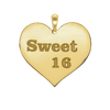 Sweet Sixteen Heart Charm in Sterling Silver (27 x 28mm)