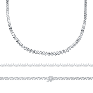 3 Prong Round Tennis Necklace in 14K Gold (.05 ct / 2.5 mm)