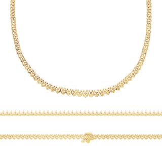 3 Prong Round Tennis Necklace in 14K Gold (.05 ct / 2.5 mm)