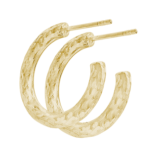 Jane Dua's HEPT Hoop Earrings in 14K Yellow Gold