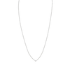 Diamond or Gemstone Round Bezel Charm in 14K White Diamond Cut Cable Necklace (16-18" Extension)