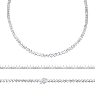 3 Prong Tennis Necklace in 14K Gold (.10 ct / 3.0 mm)