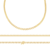 3 Prong Round Tennis Necklace in 14K Gold (.10 ct / 3.0 mm)