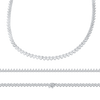 3 Prong Round Tennis Necklace in 14K Gold (.15 ct / 3.4 mm)