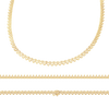 3 Prong Round Tennis Necklace in 14K Gold (.15 ct / 3.4 mm)