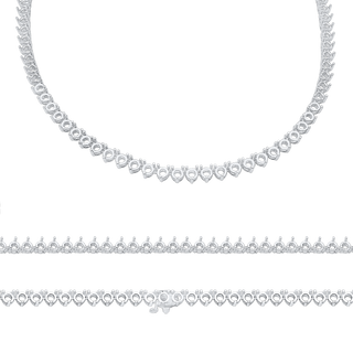 3 Prong Round Tennis Necklace in 14K Gold (.20 ct / 3.8 mm)