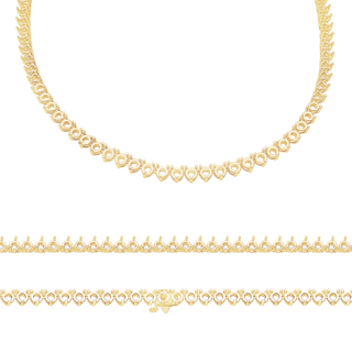 3 Prong Round Tennis Necklace in 14K Gold (.20 ct / 3.8 mm)