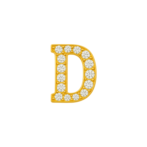 Large Initial Charm with Lab Grown Diamonds Finding in 14K Gold (8 mm)