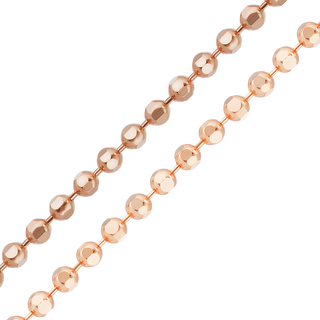 Bulk / Spooled Diamond Cut Round Bead Chain in 14K Pink Gold (1.20 mm - 1.50 mm)