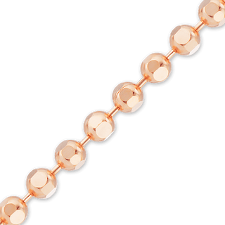 Bulk / Spooled Diamond Cut Round Bead Chain in 14K Pink Gold (1.20 mm - 1.50 mm)