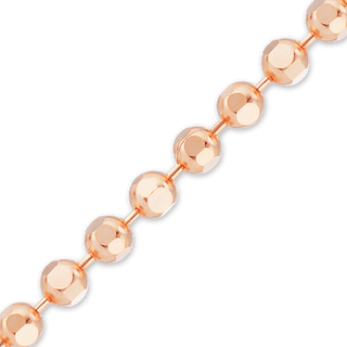 Bulk / Spooled Diamond Cut Round Bead Chain in 14K Pink Gold (1.20 mm - 1.50 mm)