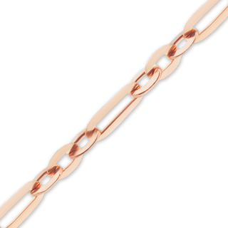 Bulk / Spooled Diamond Cut Cable Figaro Chain in 14K Pink Gold (1.60 mm)