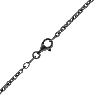 Finished Diamond Cut Cable Necklace in Sterling Silver Black Ruthenium Finish (1.40 mm - 1.80 mm)