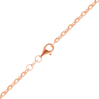 Finished Diamond Cut Cable Necklace in Sterling Silver 18K Pink Gold Finish (1.40 mm)
